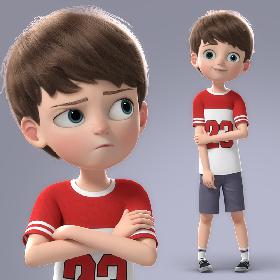 3D Cartooon Boy Rigged model